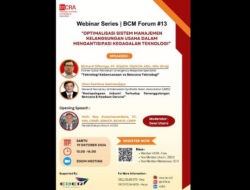 Bahas Pentingnya Mengelola Risiko Teknologi di Era Teknologi, InCRA akan Gelar Webinar