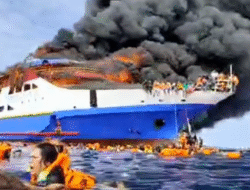 KM Barcelona V Terbakar di Perairan Sulut, Satu Ibu Hamil Tewas, Puluhan Penumpang Lompat ke Laut